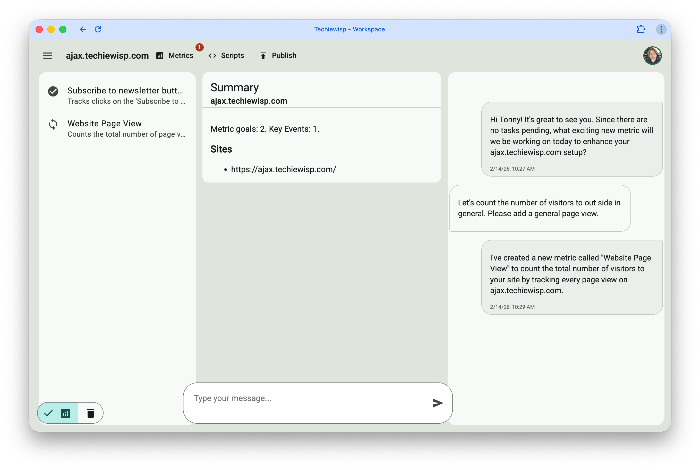 Techiewisp Dashboard